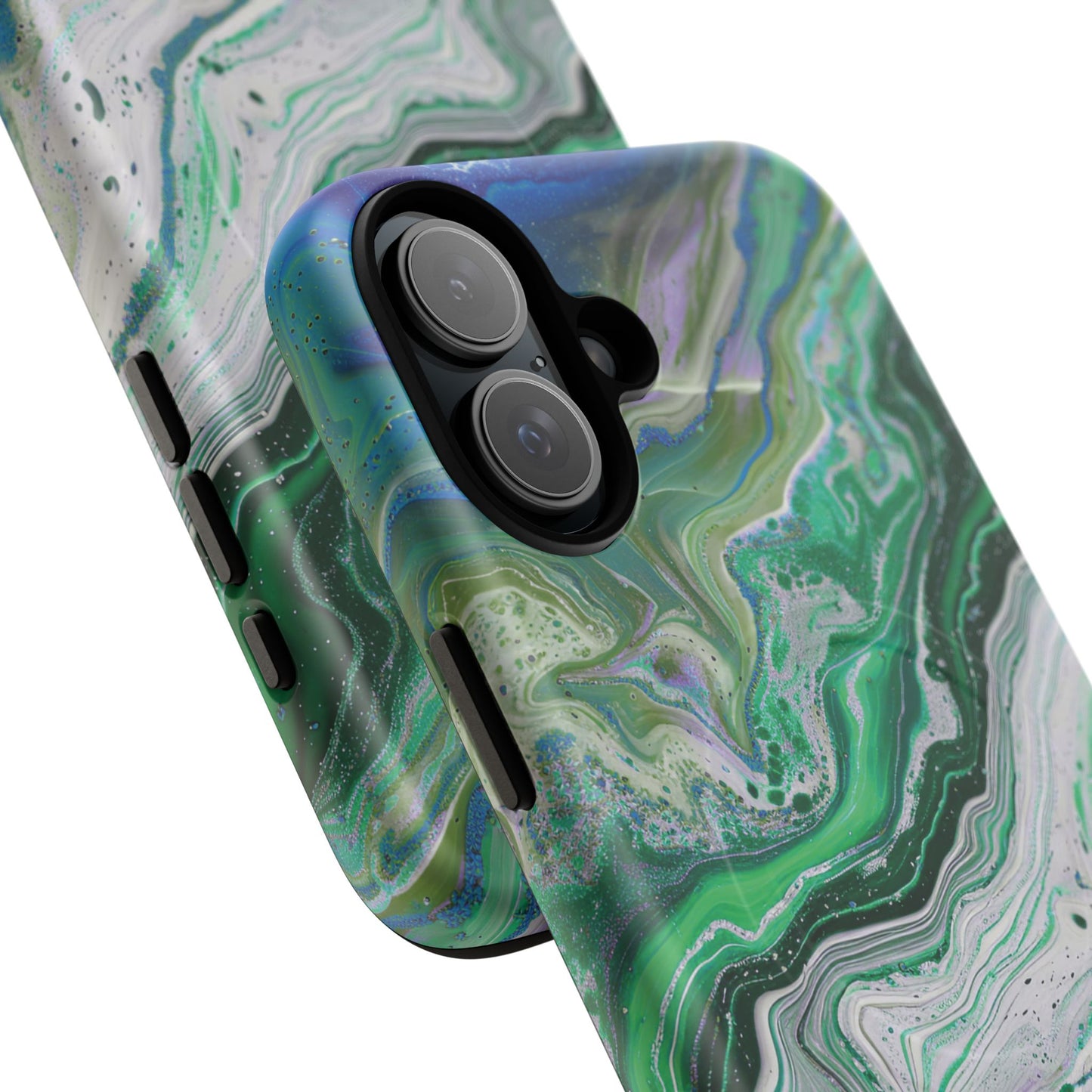Marbled Tough iPhone Case, Magnetic Protector, Stylish Tech Accessory, Durable iPhone Cover, Unique Gift Idea