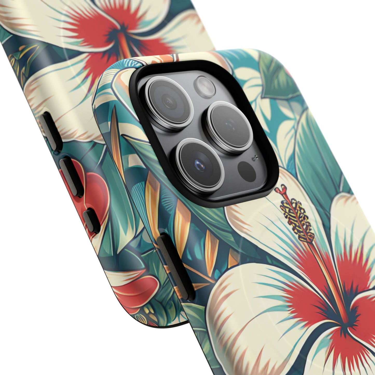 Tropical Hibiscus MagSafe® iPhone® Tough Case - Stylish Phone Protection Gift for Nature Lovers, Vibrant, Summer Vibes.