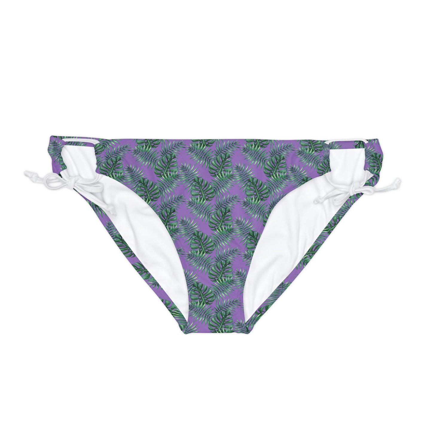 Purple Tropical Bliss Loop Tie Side Bikini Bottom (AOP)