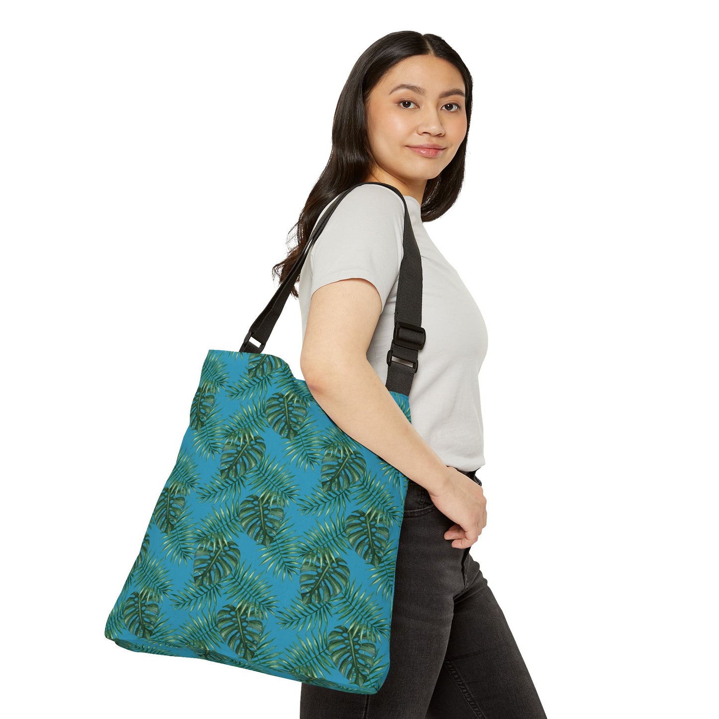 Turquoise Tropical Bliss Adjustable Tote Bag (AOP)