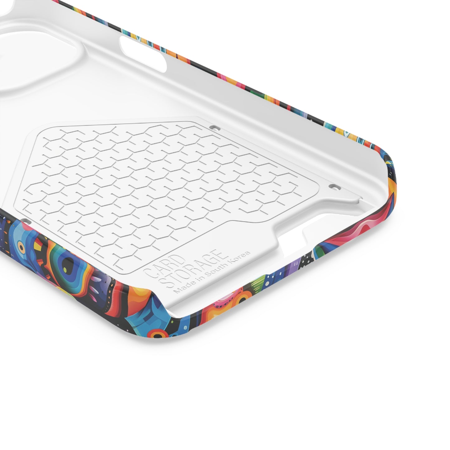 Psychedelic Visions Phone Case with Card Holder - Colorful and Stylish Design for Creatives