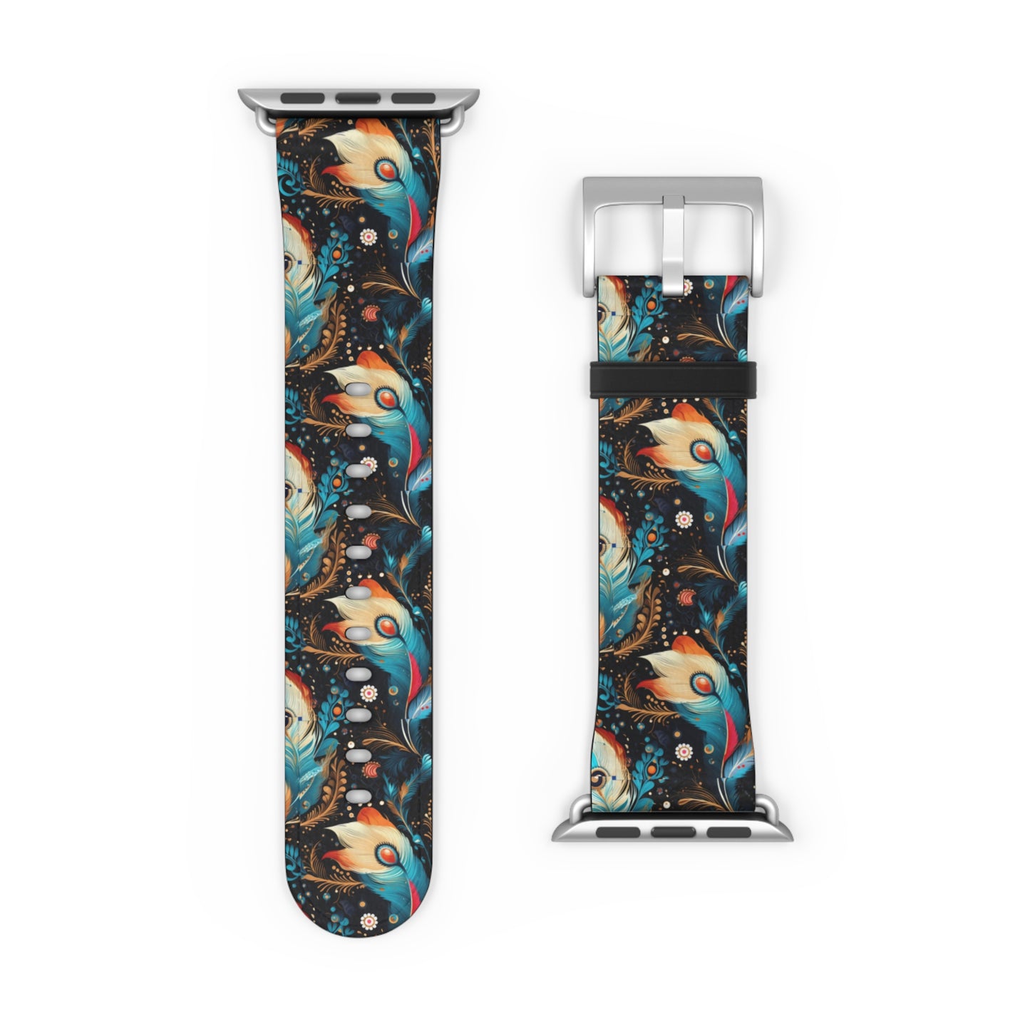 Ethereal Feathers Colorful Design Watch Band - Perfect Gift for Art Lovers,