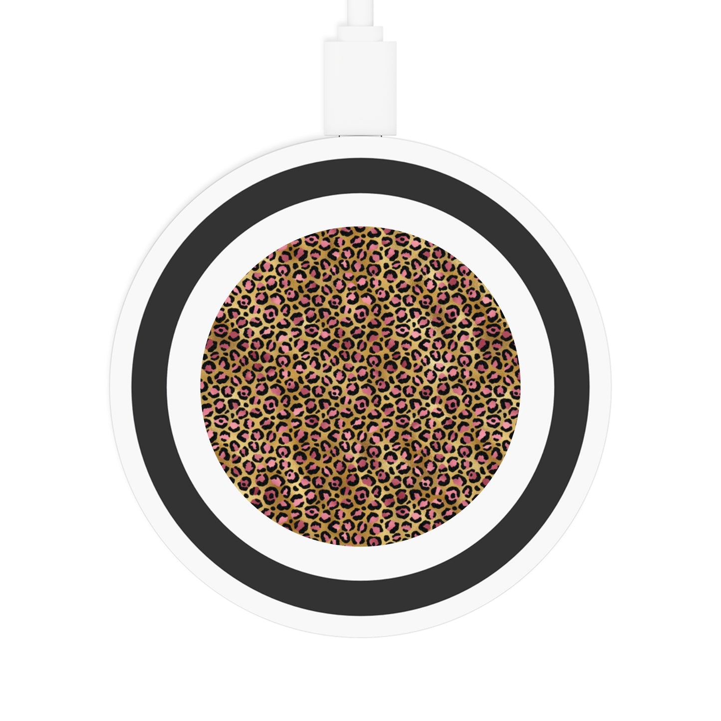 Leopard Luxe Print Wireless Charging Pad - Stylish and Functional Tech Accessory