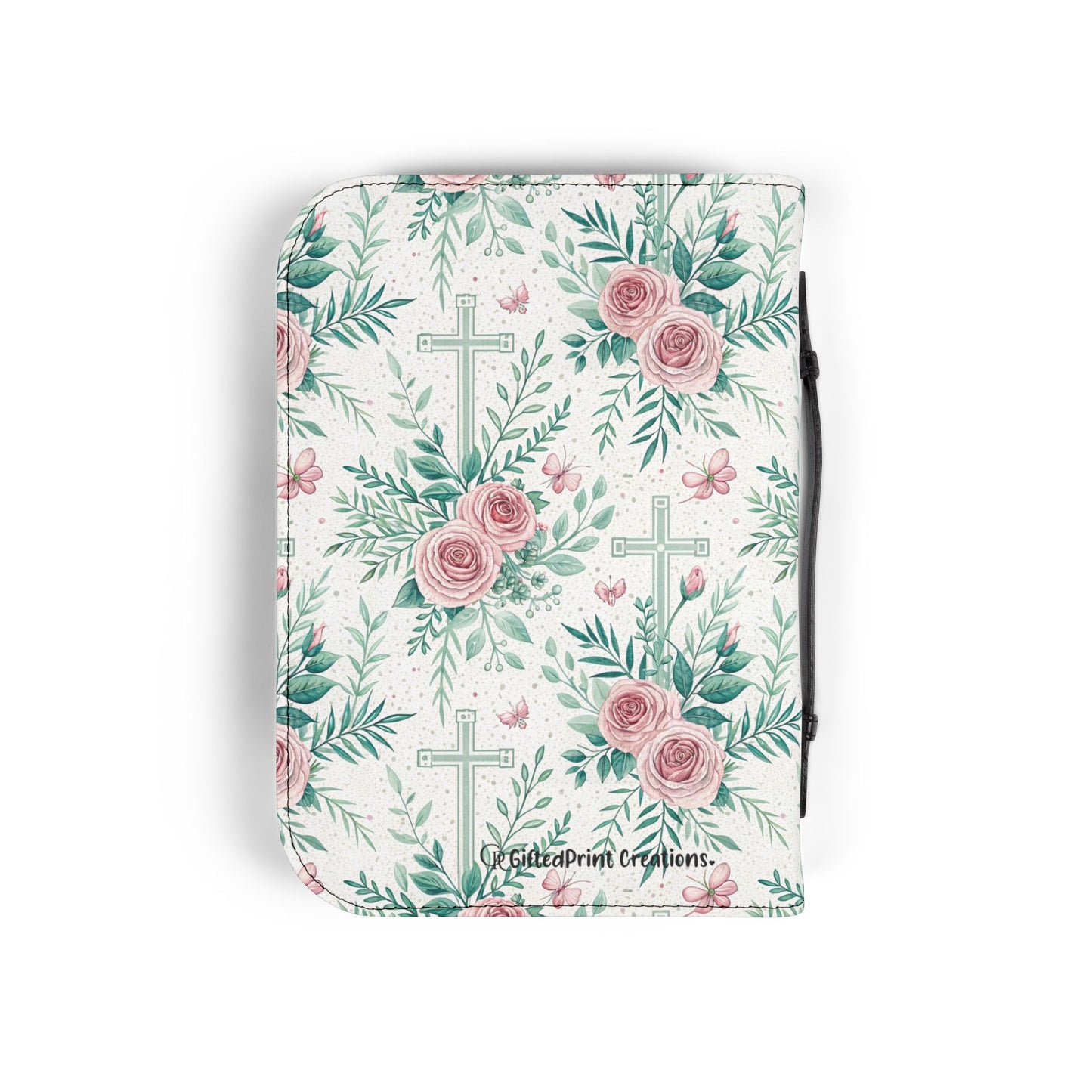 Floral Christian Bible Cover - Personalized with Name, Inspirational Gift for Baptism, Confirmation, or Any Religious Occasion