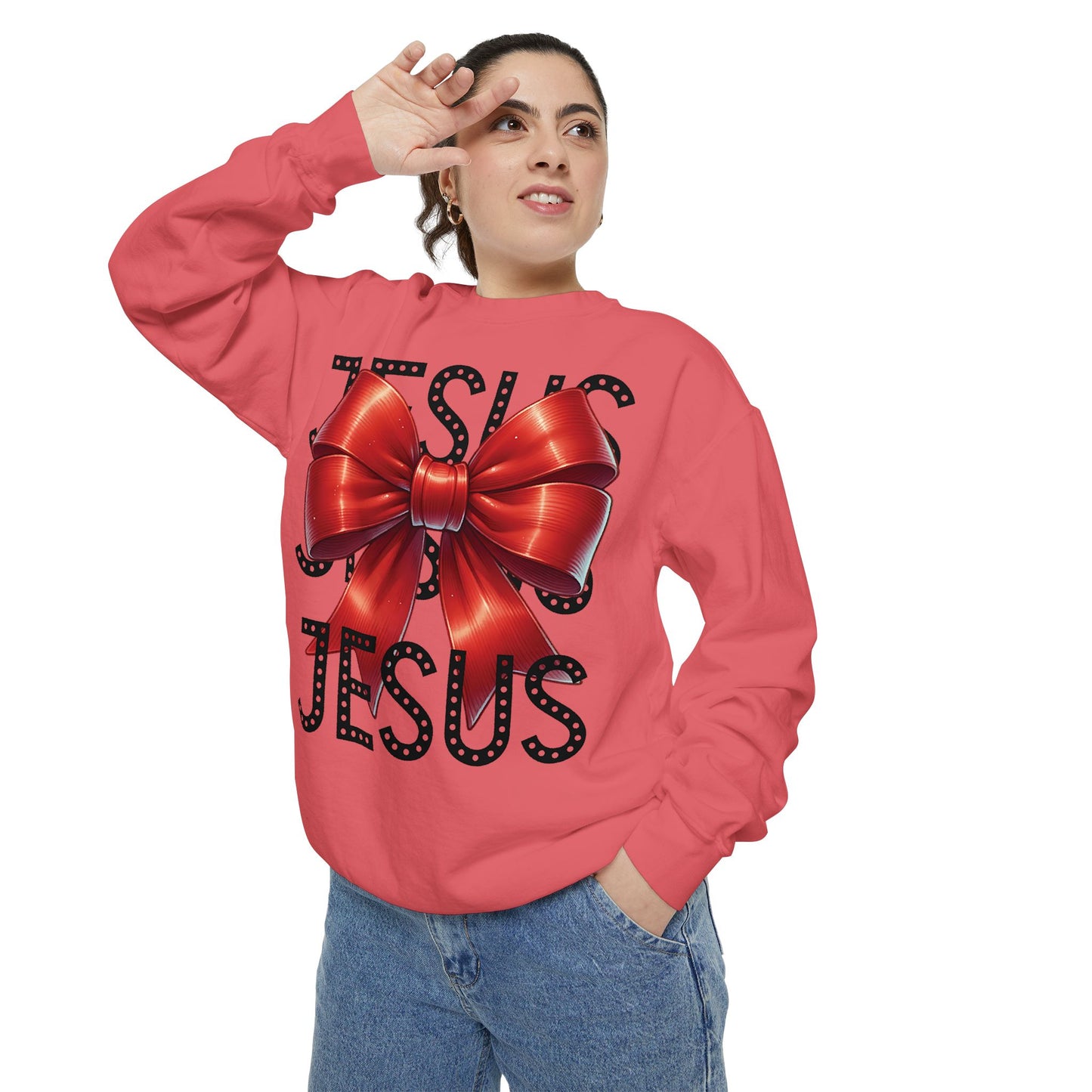 JESUS Charm Unisex Garment-Dyed Sweatshirt