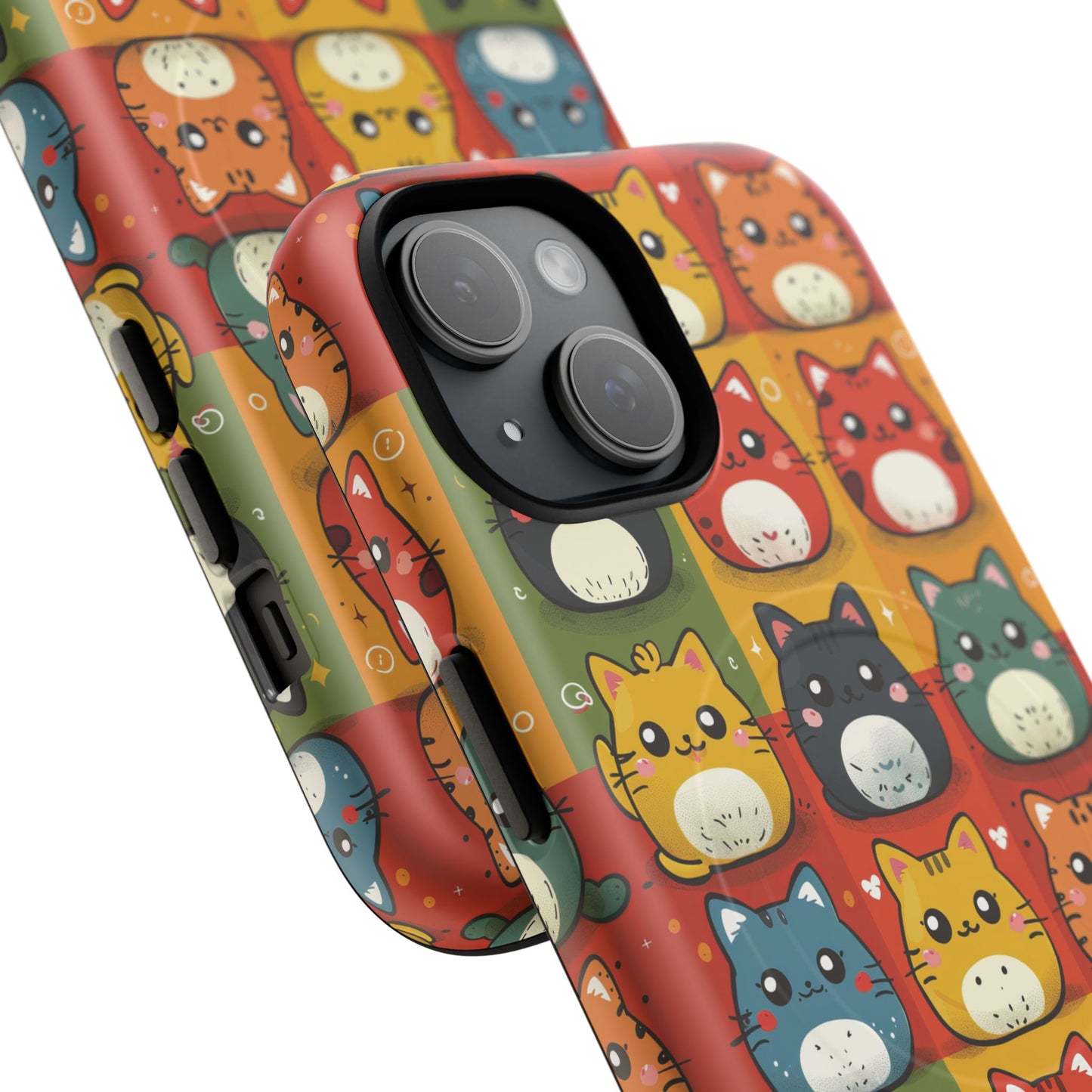 Cute Kawaii Cat iPhone Case, Tough Magnetic iPhone Case, Animal Lover Gift, Kawaii iPhone Cover, Fun Cat Design