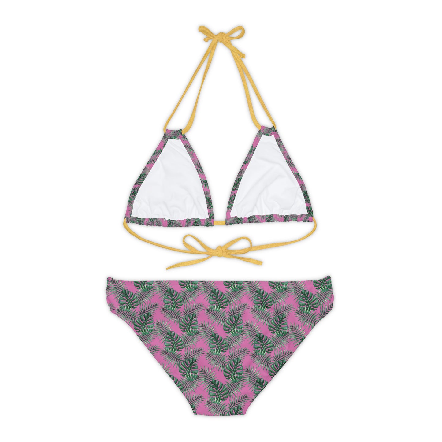 Pink Tropical Bliss Strappy Bikini Set (AOP)- (PY)