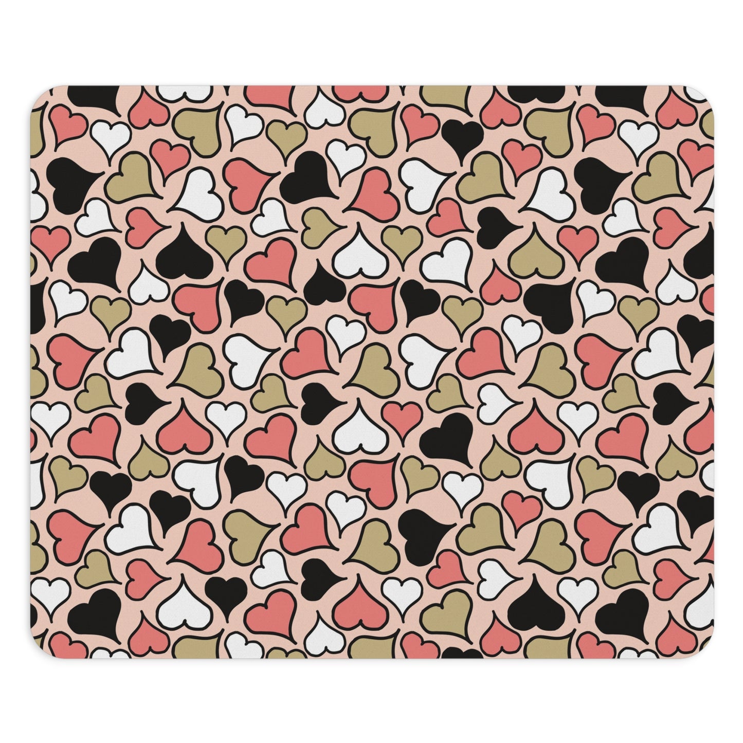 Hearts and Hearts Pattern Mouse Pad - Cute Office Accessory for Valentine’s Day