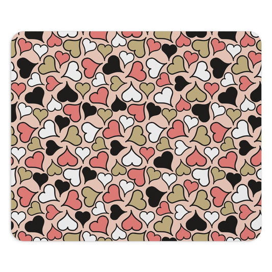 Hearts and Hearts Pattern Mouse Pad - Cute Office Accessory for Valentine’s Day