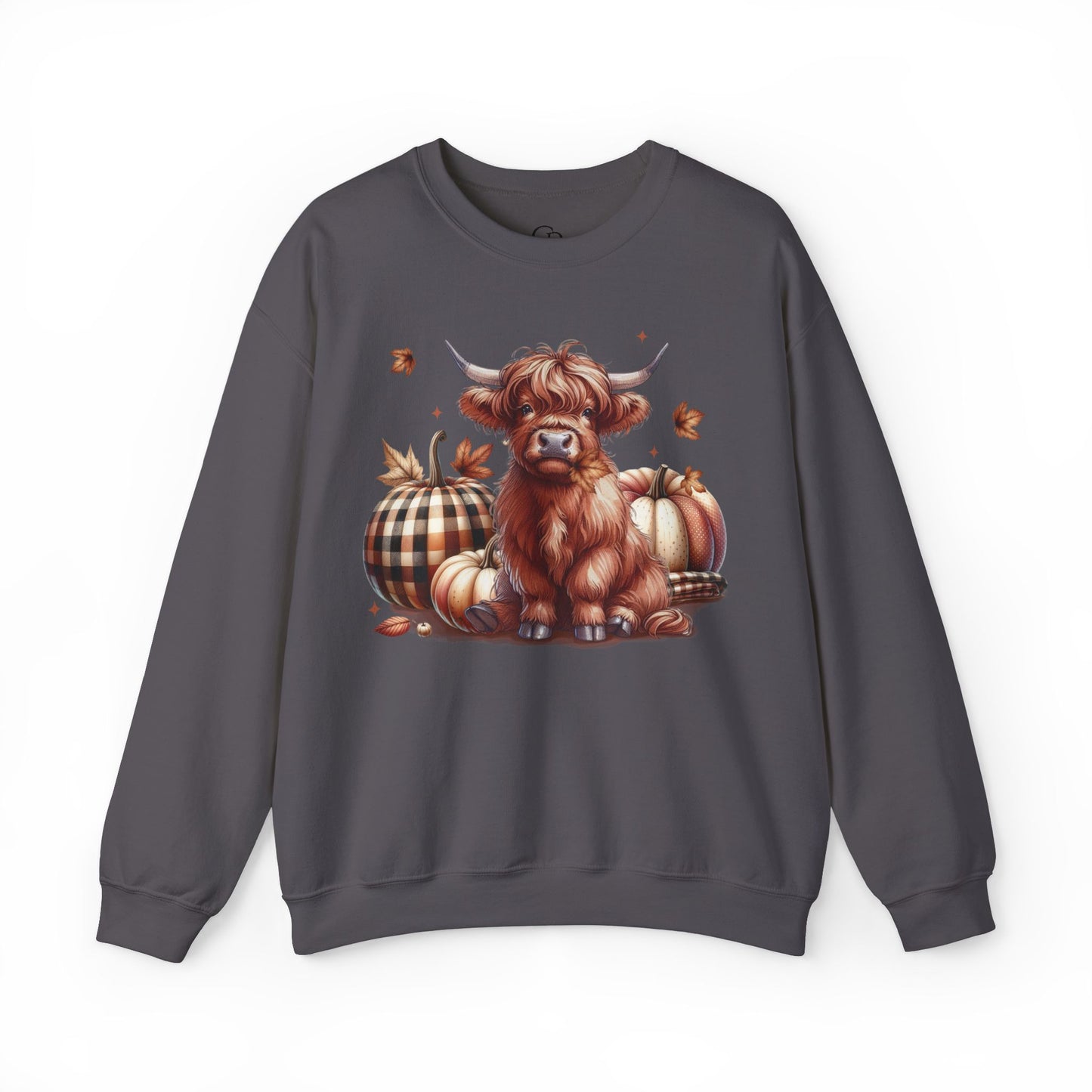 Autumn Highland Cow Charm Unisex Heavy Blend™ Crewneck Sweatshirt