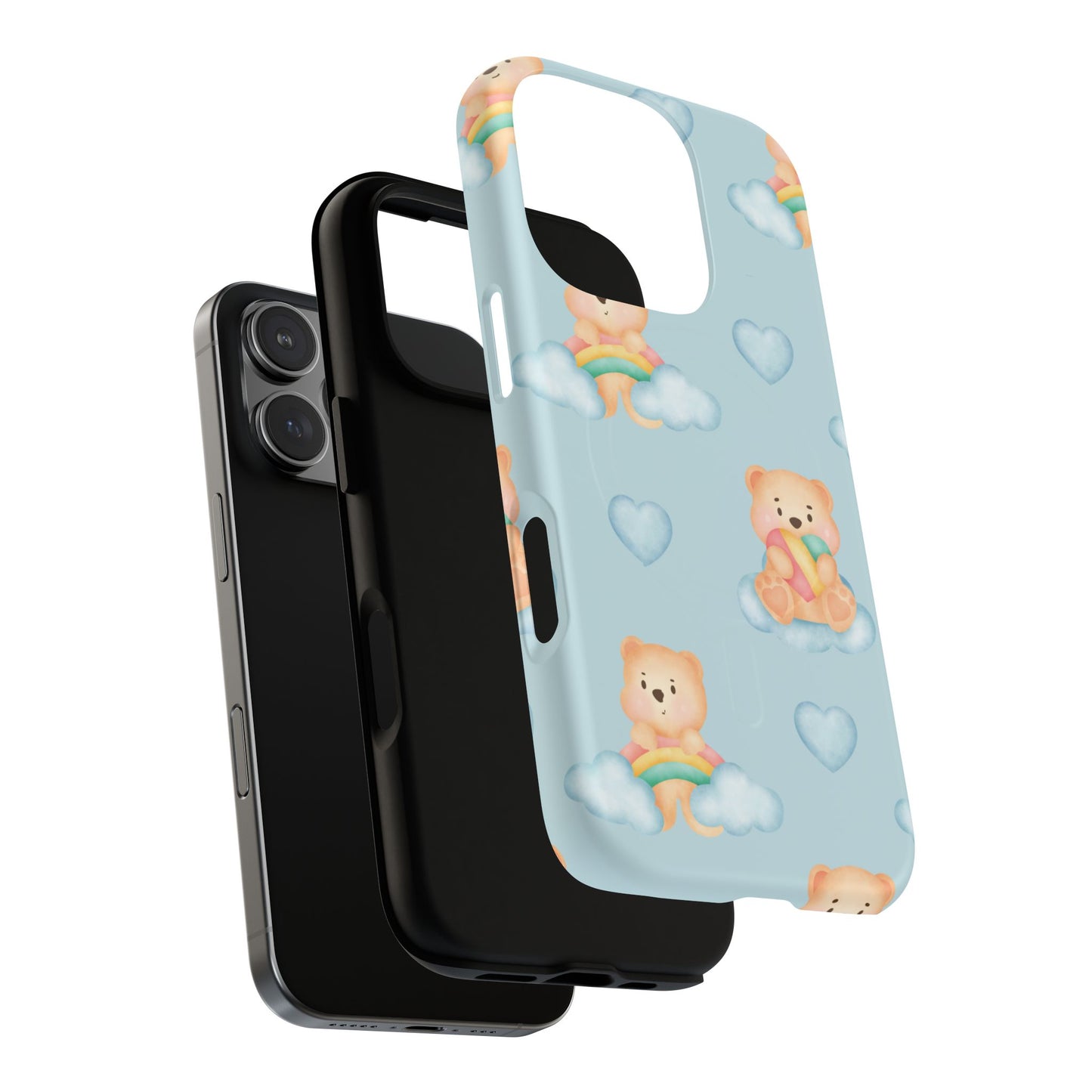 Cute Bear Magnetic iPhone Case, Kid-Friendly iPhone Cover, Stylish Cell Accessory, Gift for Kids, Durable Design for Any Occasion