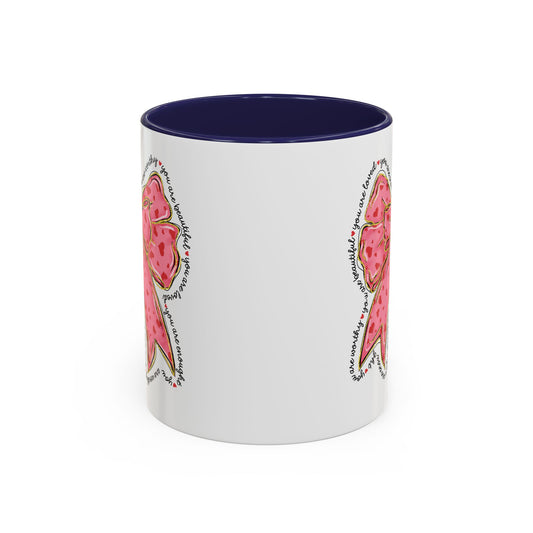 Affirmation Bow Accent Coffee Mug (11oz).
