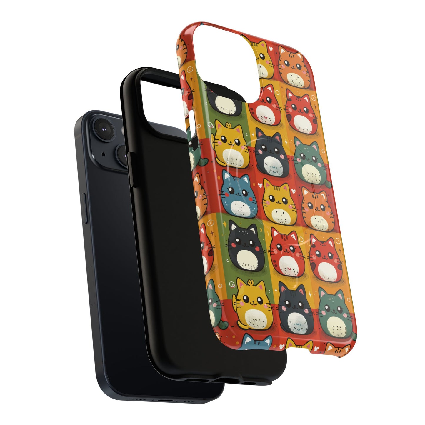 Cute Kawaii Cat iPhone Case, Tough Magnetic iPhone Case, Animal Lover Gift, Kawaii iPhone Cover, Fun Cat Design