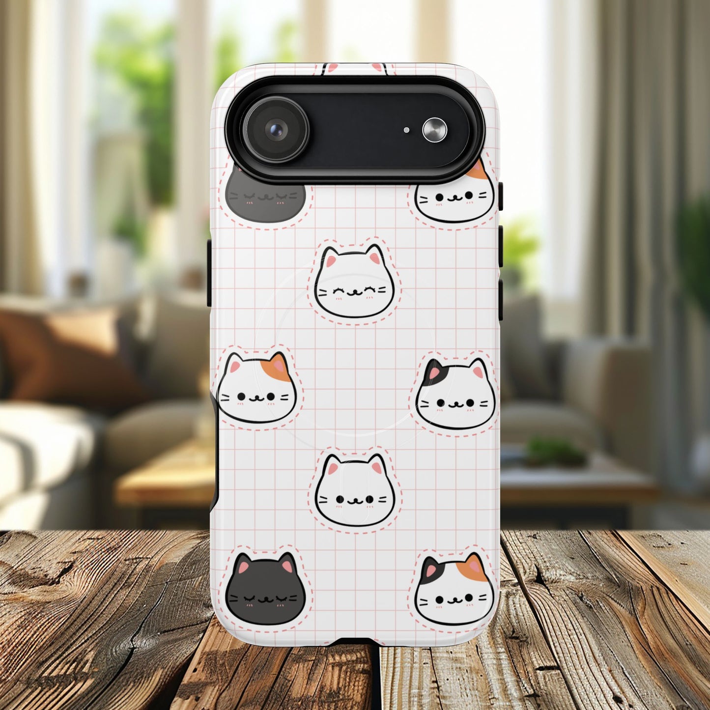 Cute Cat Tough Magnetic Case, iPhone Cover, Cat Lover Gift, Cute Cat Accessories, Pet-Themed iPhone Case