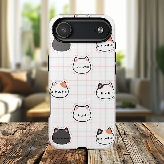 Cute Cat Tough Magnetic Case, iPhone Cover, Cat Lover Gift, Cute Cat Accessories, Pet-Themed iPhone Case