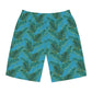 Turquoise Tropical Bliss Men's Board Shorts (AOP)- (PY)