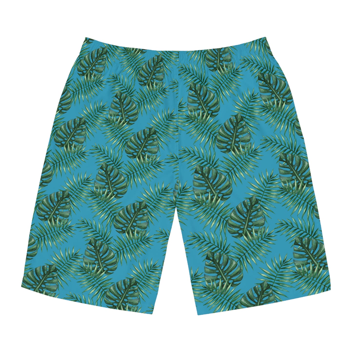 Turquoise Tropical Bliss Men's Board Shorts (AOP)- (PY)