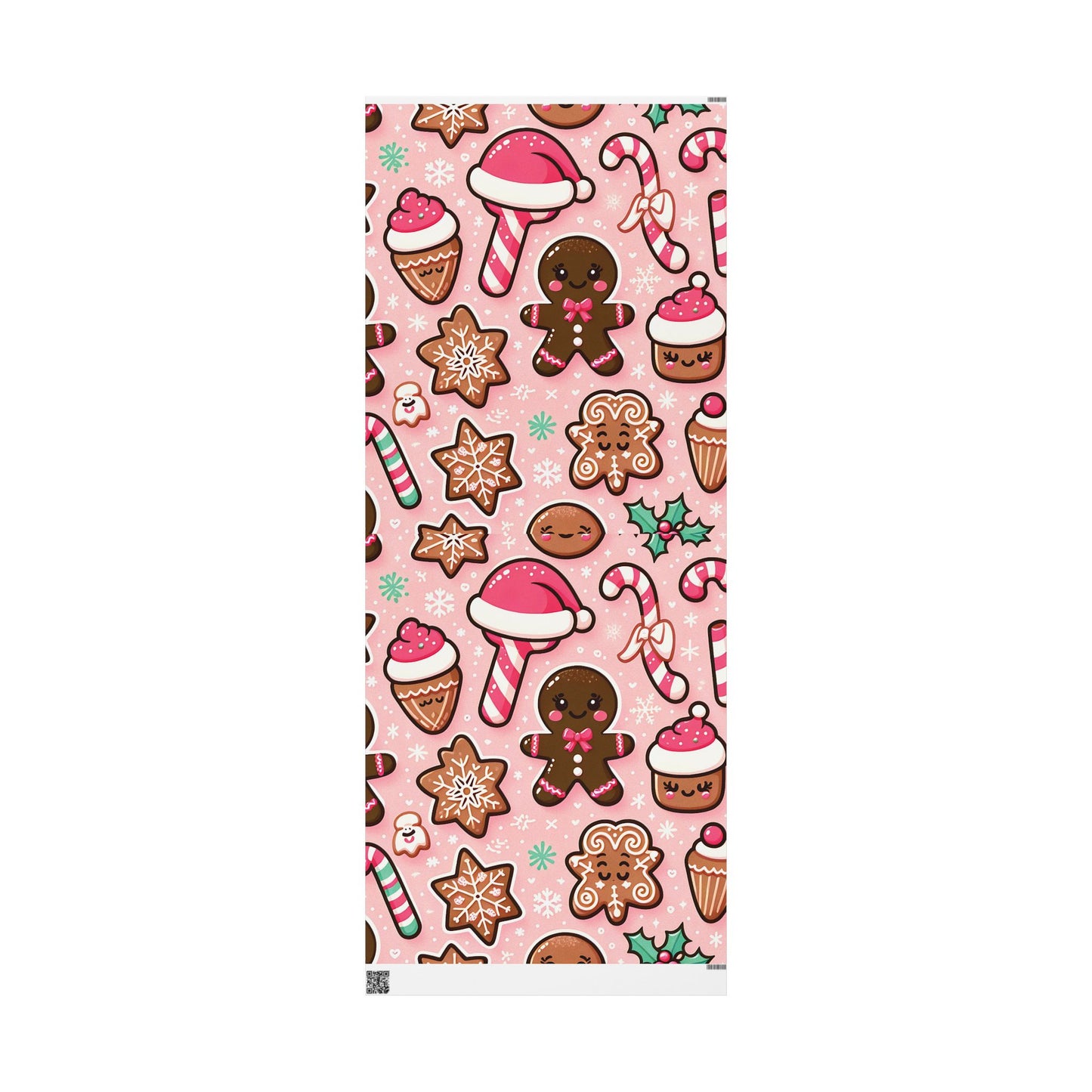 Wrapping Papers - Pink Ginger Bread Holiday Collection - Matte or Glossy Finish - 90gsm Paper