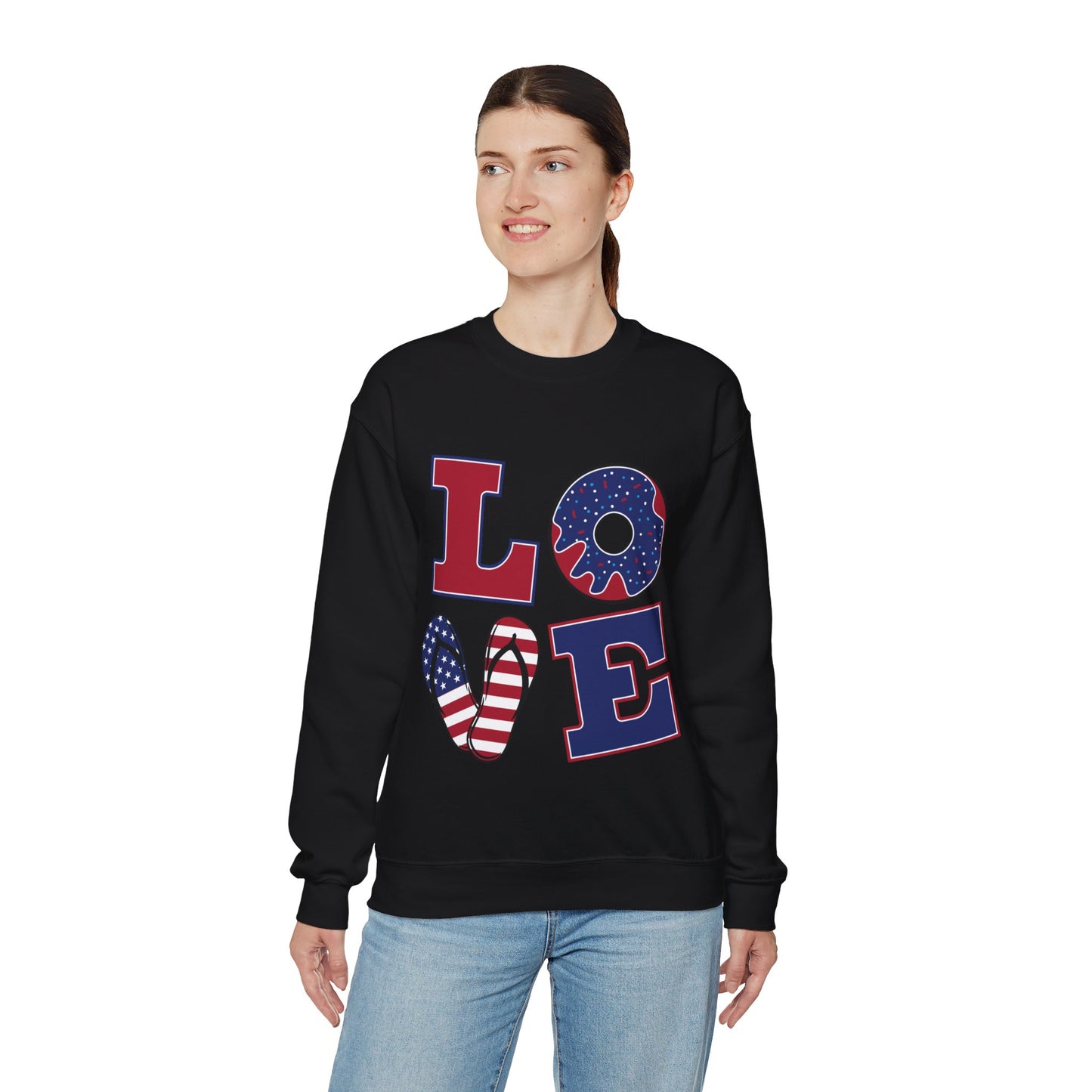 Patriotic LOVE Unisex Heavy Blend™ Crewneck Sweatshirt