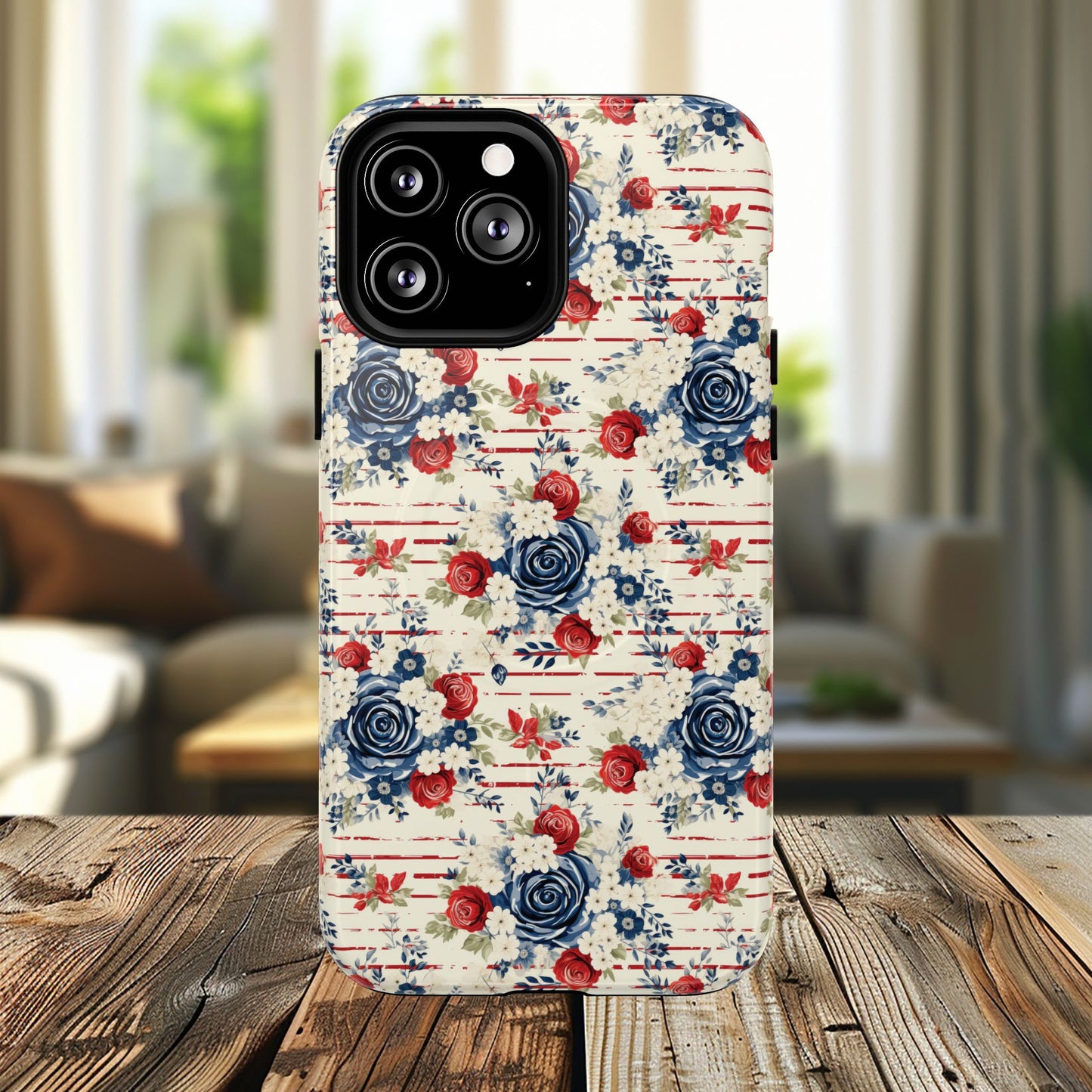 Rose & Glory Tough iPhone Magnetic Case, Vibrant Protective Cover, Stylish Gift for Her, Floral Design, iPhone Accessories, Anniversary Gift