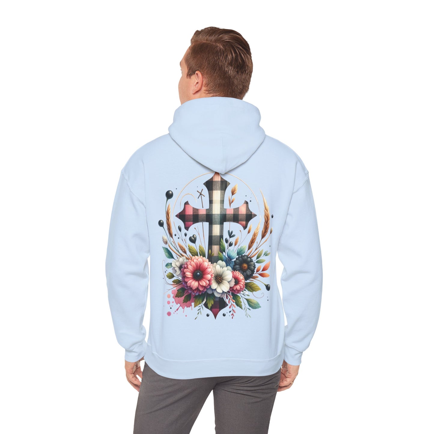Faith and Floral Cross Unisex Gildan Hoodie Sweatshirt