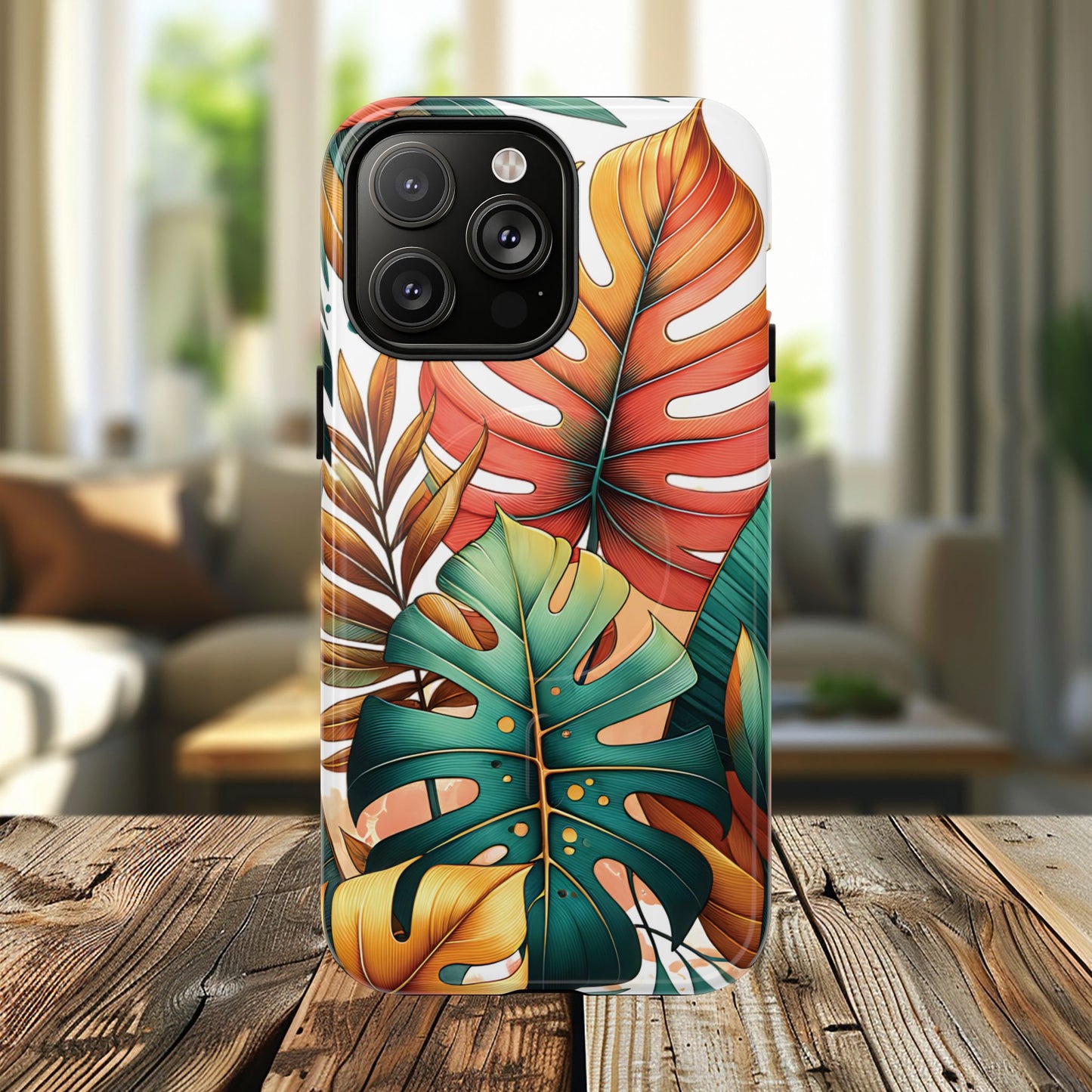 Tropical Monstera Leaf Phone Case - Stylish Tough Magnetic Cases, Floral Protection, Summer Vibe, Gift for Nature Lovers, Trendy Mobile Accessories
