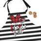 Striped Love You Apron with Detachable Straps - Lightweight Cooking Accessory