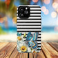 Daffodil Flutter Tough iPhone Magnetic Case, Floral iPhone Accessories, Stylish iPhone Cover, Black Striped Design, Gift for Her, Trendy iPhone