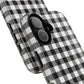 Black and White Gingham Phone Case, Tough Magnetic Cases, Stylish Phone Cover, Gift for Her, Trendy Phone Accessory, Checkered Print