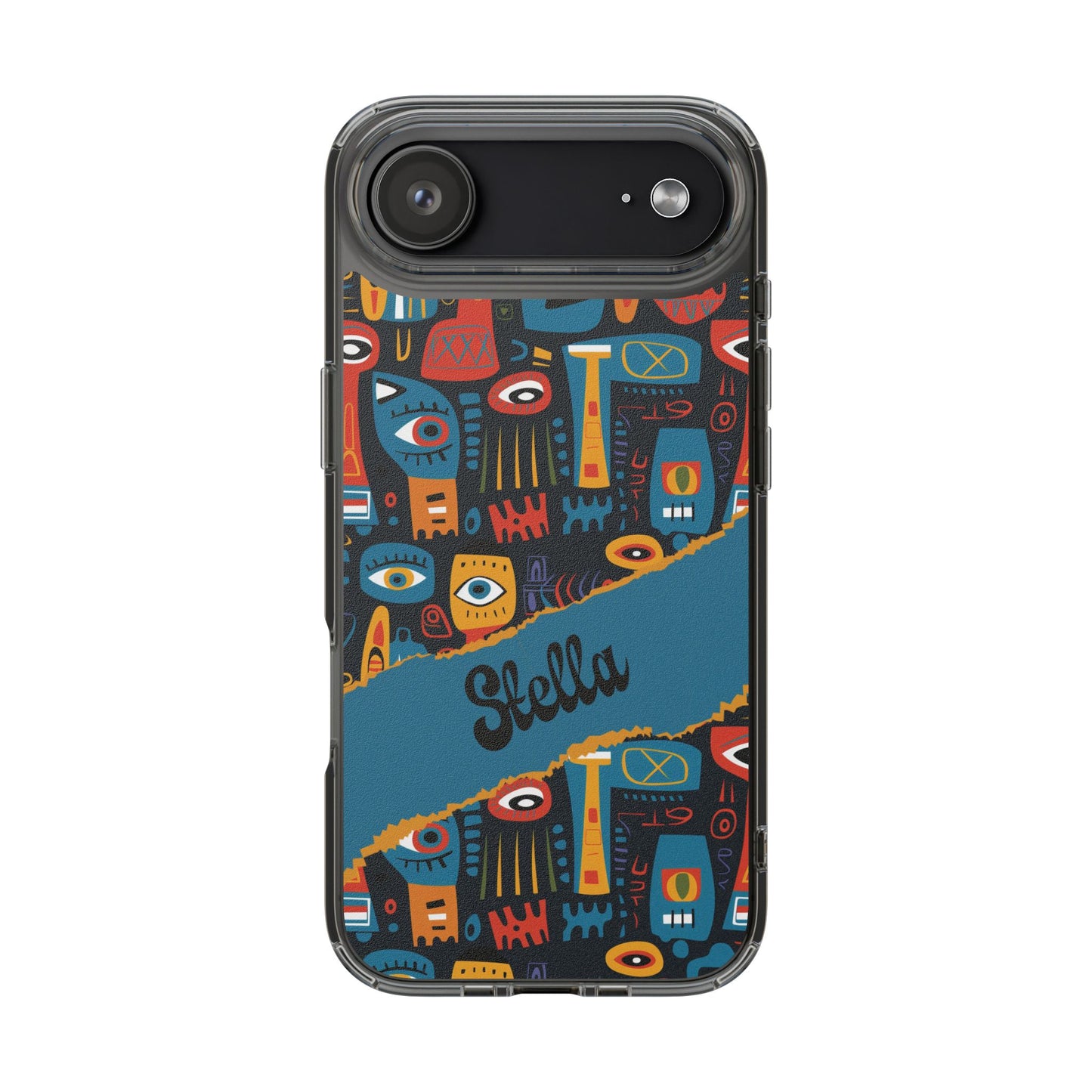 Phone Case — Colorful Abstract Faces Clear Impact-Resistant Case