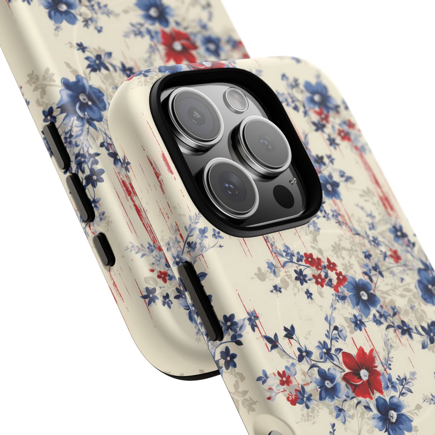 Americana Blossom Drift Tough Magnetic iPhone Case - Durable, Chic, Personalized for Floral Lovers, Gift for Her, Spring Style, iPhone Accessories