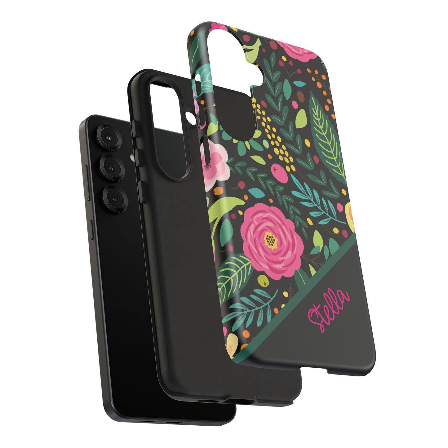 Personalized Floral Fantasy Samsung and Google Pixal Phone Case – Personalized Tough Cases with Colorful Garden Design