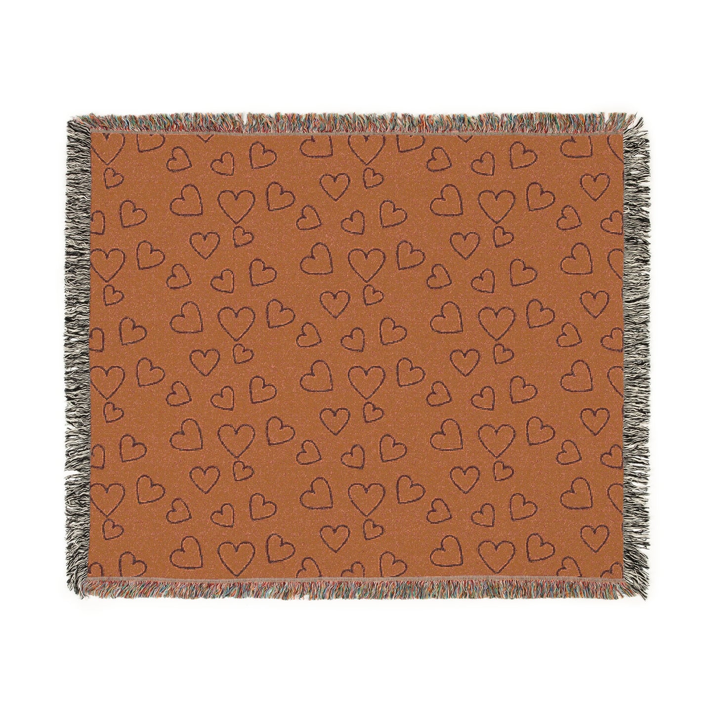 Hearts Illustration Tapestry Woven Blanket