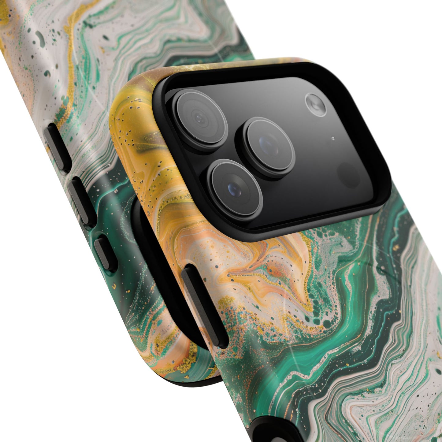 Magnetic iPhone Cases with Green Marble Design, Tough Magnetic Cases, iPhone Accessories, Gift for Her, Trendy iPhone Cover