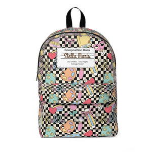 Personalized Black Doodle Daydream Composition Book Inspired Colorful Kids' Backpack, School Bag, Fun Pattern Backpack, Cute Child's Rucksack, Composition Backpack, Unique School Supplies
