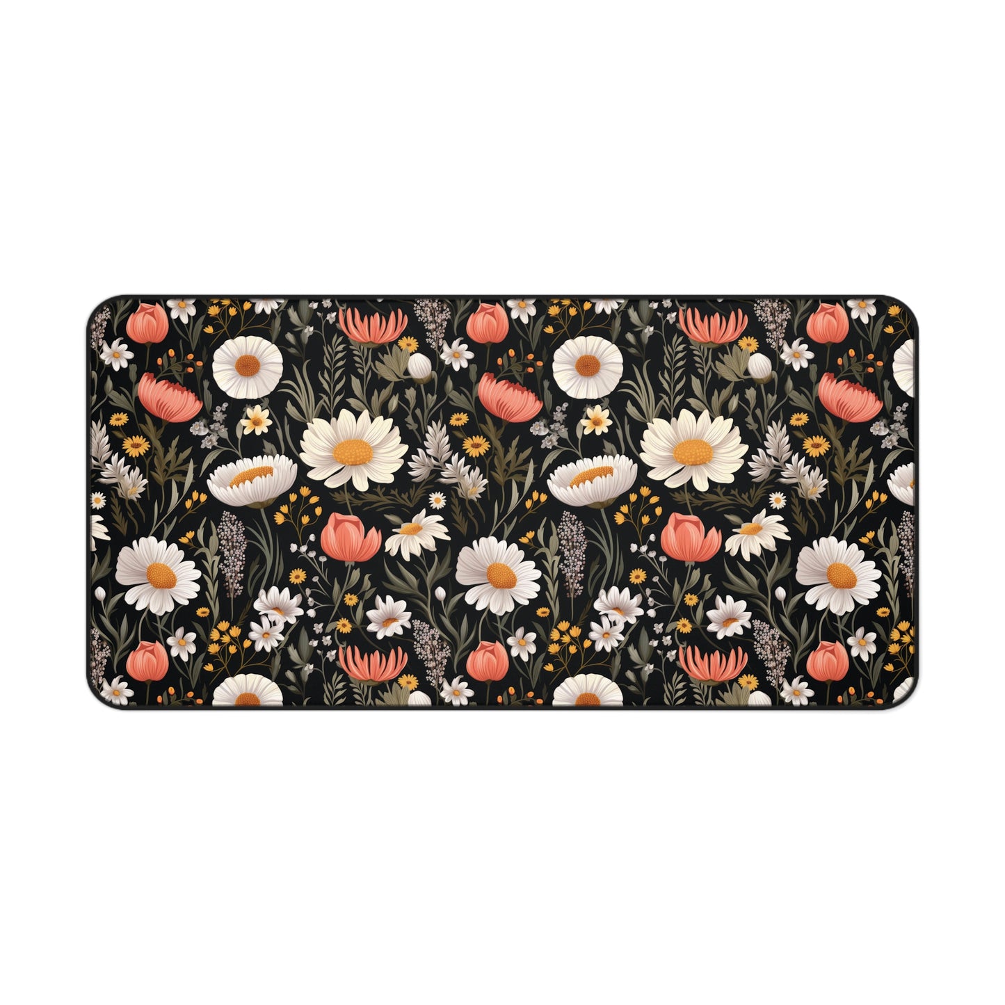 Blossom Elegance: Noir Garden Desk Mat