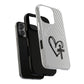 Tough Magnetic Phone Case with Heart & Cross Design, Durable Phone Cover, Unique Gift for Her, Stylish Accessory, Everyday Use