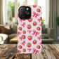 Strawberry Blush Coquette Magnetic Tough iPhone Cases - Funky Fruit Cases, Floral iPhone Cover, Trendy Gifts, iPhone Accessories, Strawberry Lover