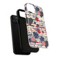 Patriotic Floral Phone Case, Tough Magnetic Cases, American Flag Design, Gift for Her, Independence Day Accessories