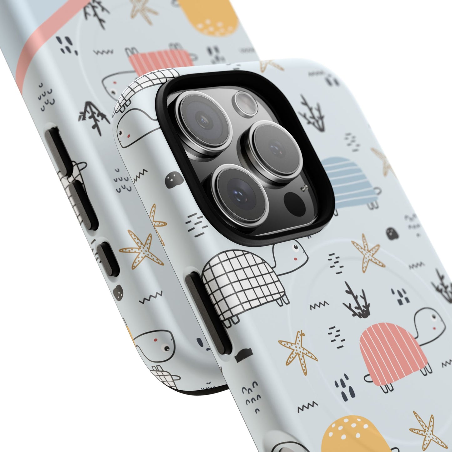Personalized Cute Turtle Tough Magnetic MagSafe® Cell Cover, Ocean Theme Case, Sea Life Gift for Beach Lovers, iPhone® 13, 14, iPhone 15, iPhone 16, iPhone 17, Pro, Pro Max, Plus Cases.