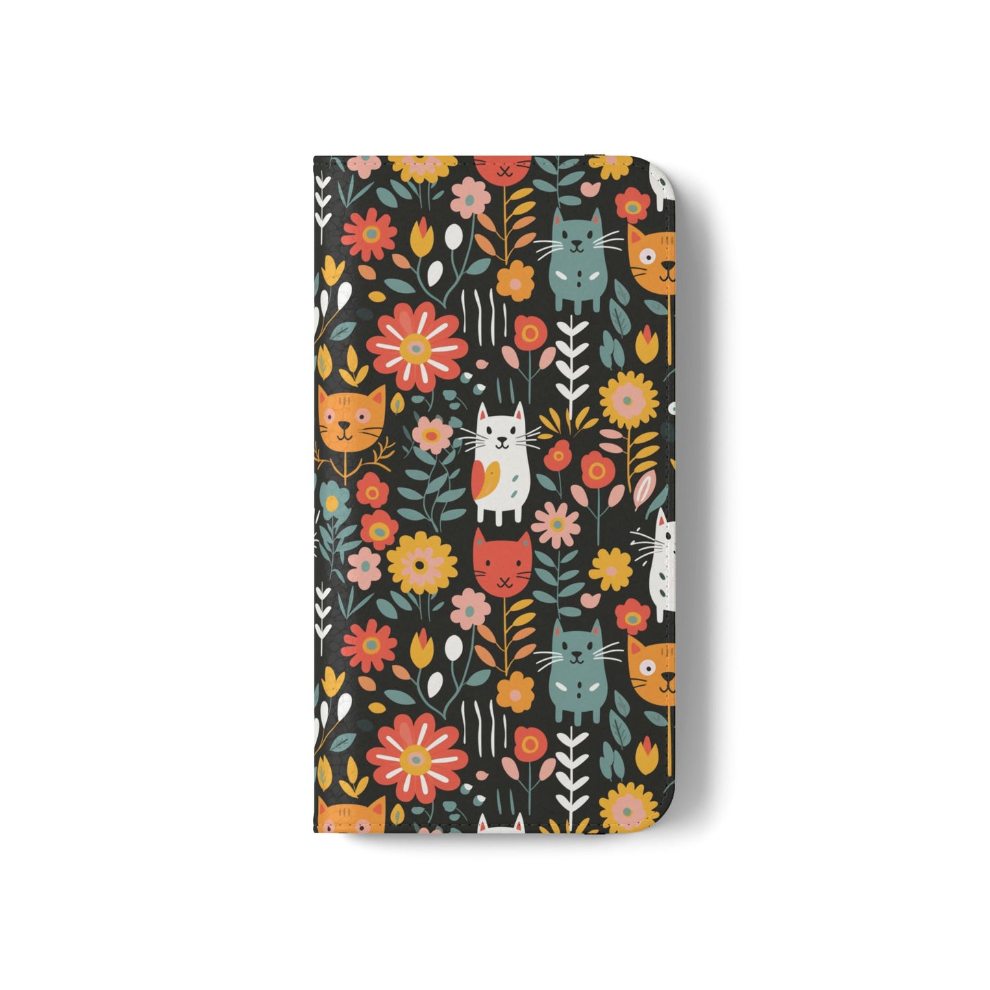 Whimsical Feline Garden iPhone and Samsung Flip Cases