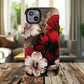 Crimson Noir Tough iPhone Magnetic Cases, Tough iPhone Protector, Stylish Floral Design, Gift for Her, Floral Accessories