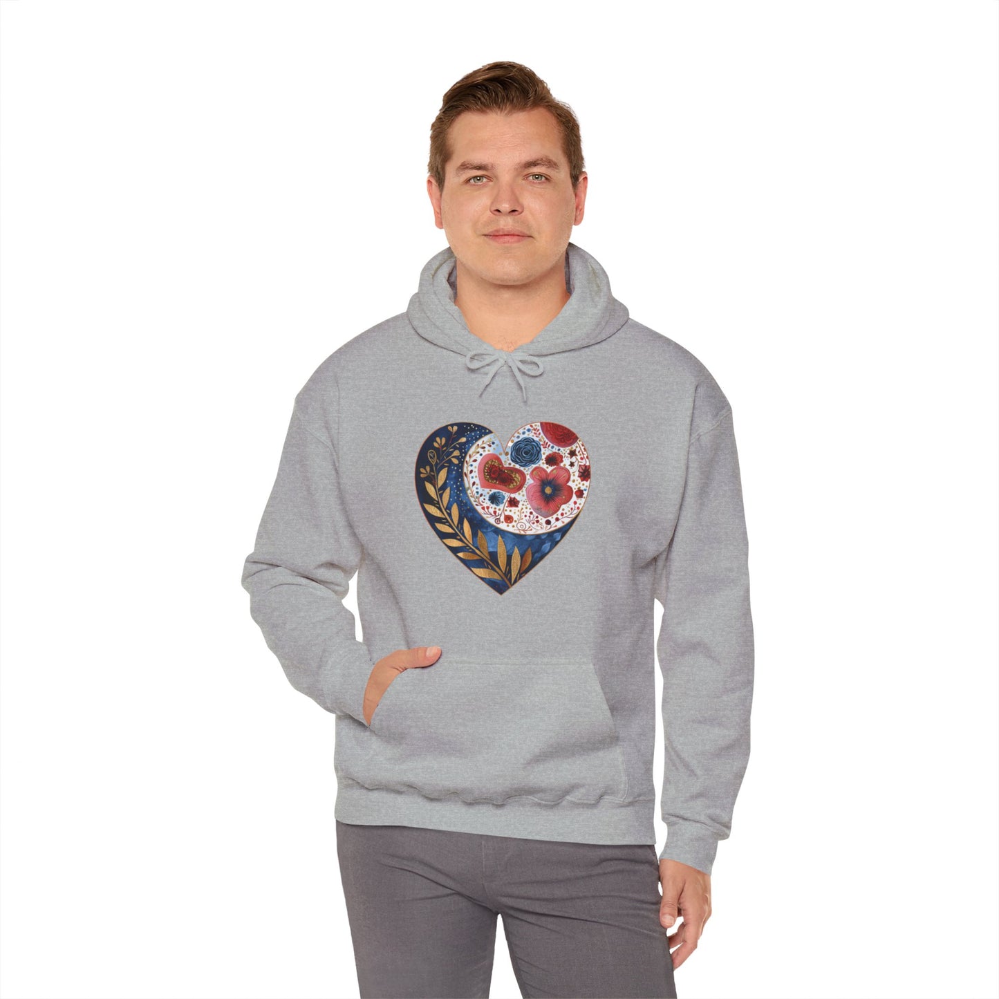 Floral Heart Unisex Heavy Blend™ Hooded Sweatshirt