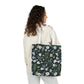 Daisy Delight Floral Canvas Tote Bag with 5-Color Straps | Eco-Friendly Shopping Bag