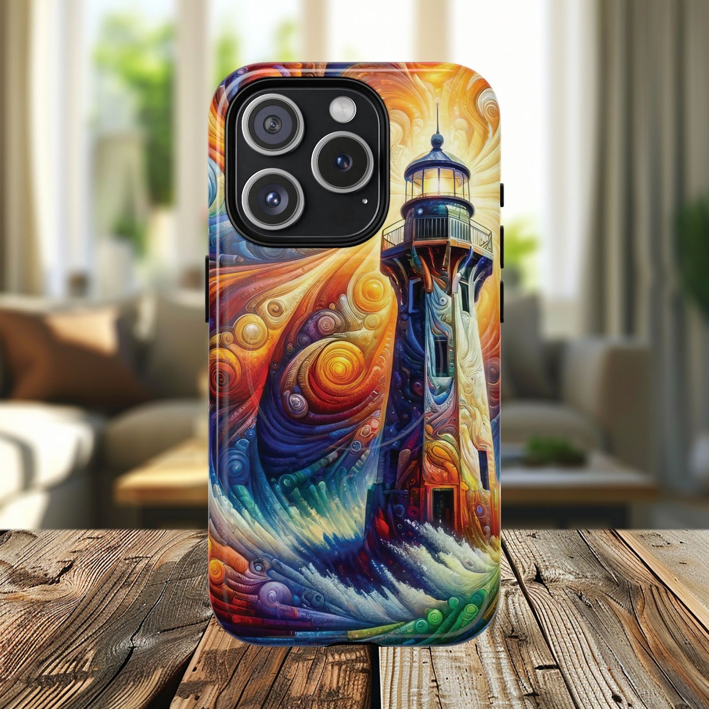 Vibrant Lighthouse Magnetic iPhone Case, Durable Protection for Everyday Adventure, Gift for Nature Lovers, Colorful iPhone Cover