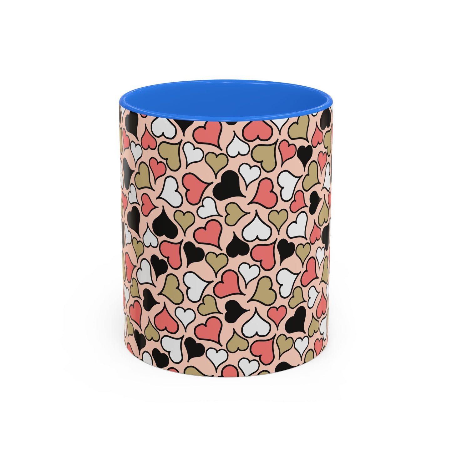 Heart Patterned Coffee Mug - Colorful Love Design, Perfect for Gifts & Celebrations