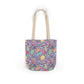 Personalized Purple Doodle Daydream Composition Book Inspired Canvas Tote Bag with Colorful Straps, Cute School Bag, Eco-Friendly Tote, Back to School Shopping Bag, Teacher Gift Idea