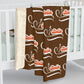 Personalized Name Sherpa Blanket — Cozy Brown Fleece Throw with Script Logo, Christmas Gifts, Gifts for Her/Him.