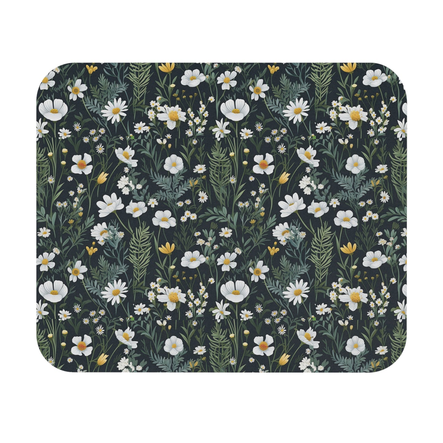 Daisy Delight Botanical Floral Mouse Pad - Vintage Greenery Design.