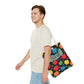 All-Over Apple Print Personalized Tote Bag — Durable Everyday Carry (3 Sizes, 5 Handle Colors)